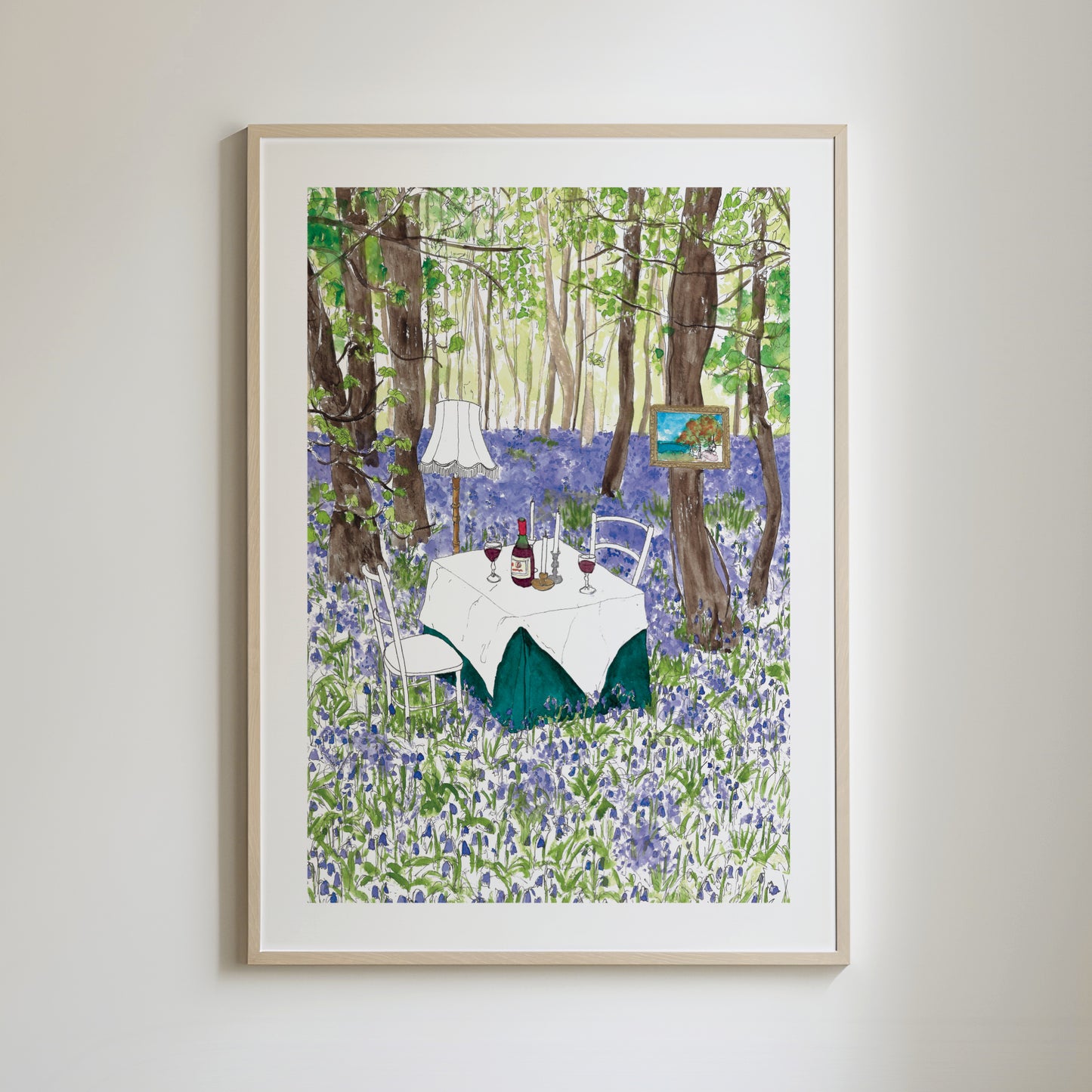 Whimsical Bluebell Wood Outdoor Dining Print