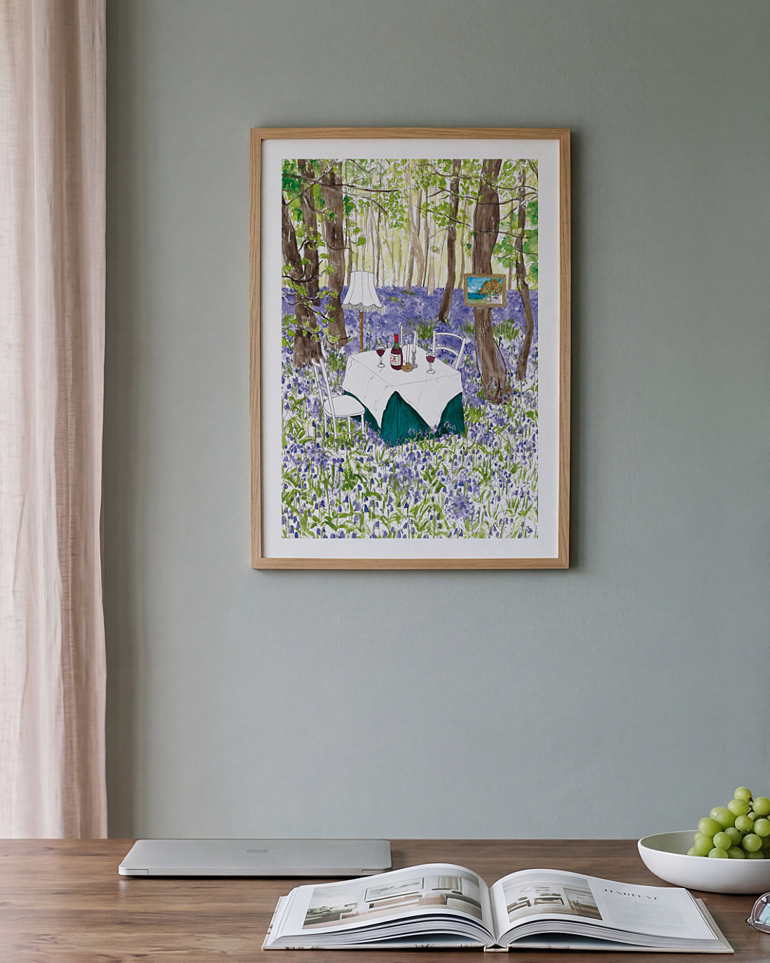 Whimsical Bluebell Wood Outdoor Dining Print