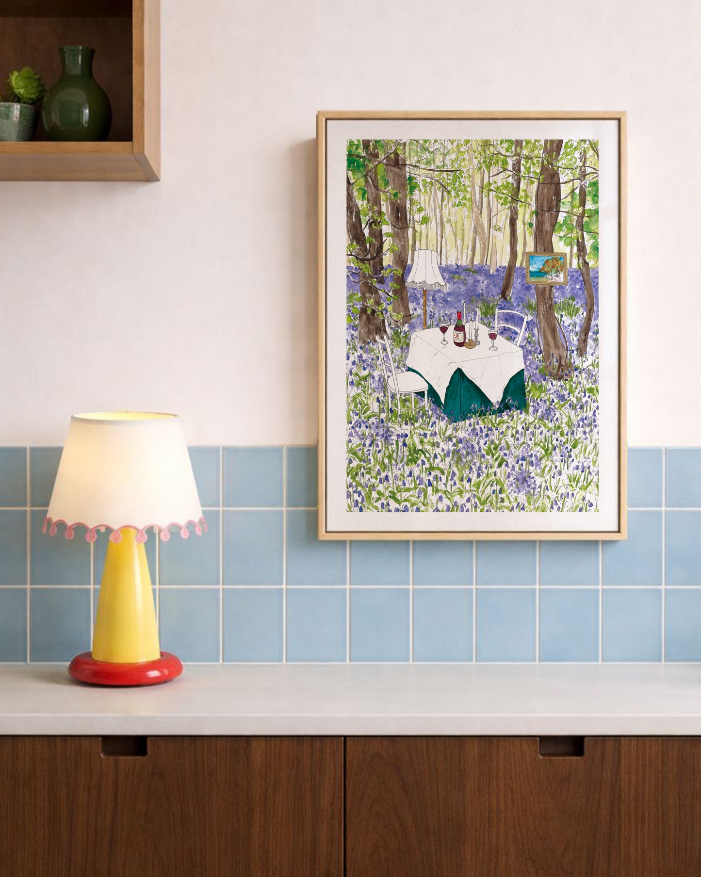 Whimsical Bluebell Wood Outdoor Dining Print