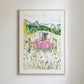 Whimsical Mountain View Outdoor Dining Print