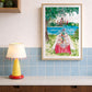 Whimsical Lakeside Outdoor Dining Print