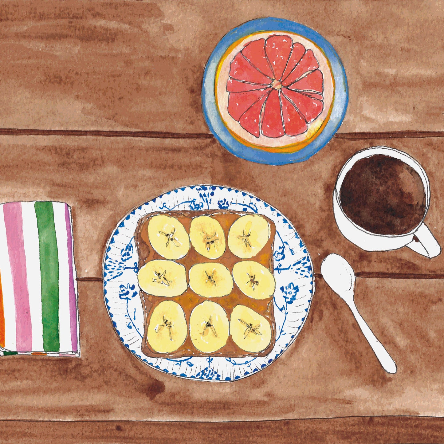 Banana on Toast Art Print