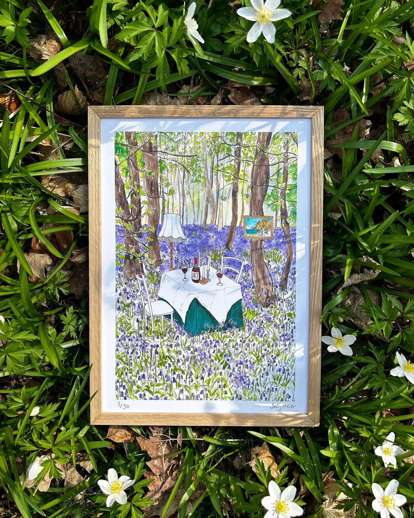 Whimsical Bluebell Wood Outdoor Dining Print