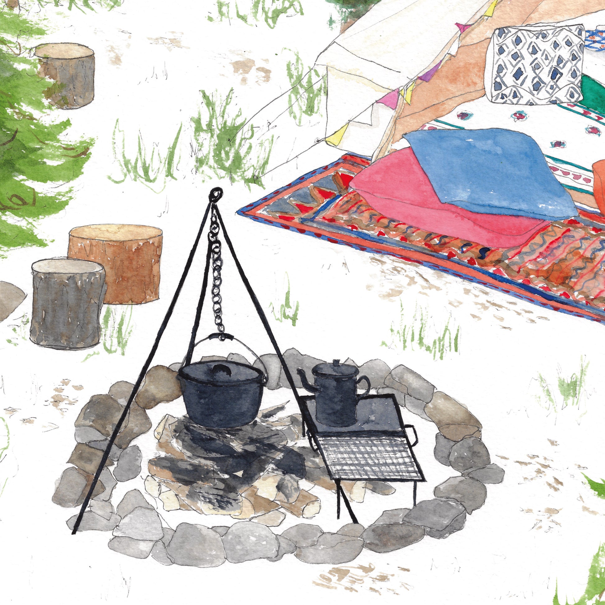 meier camping Camping in Canada Art Print