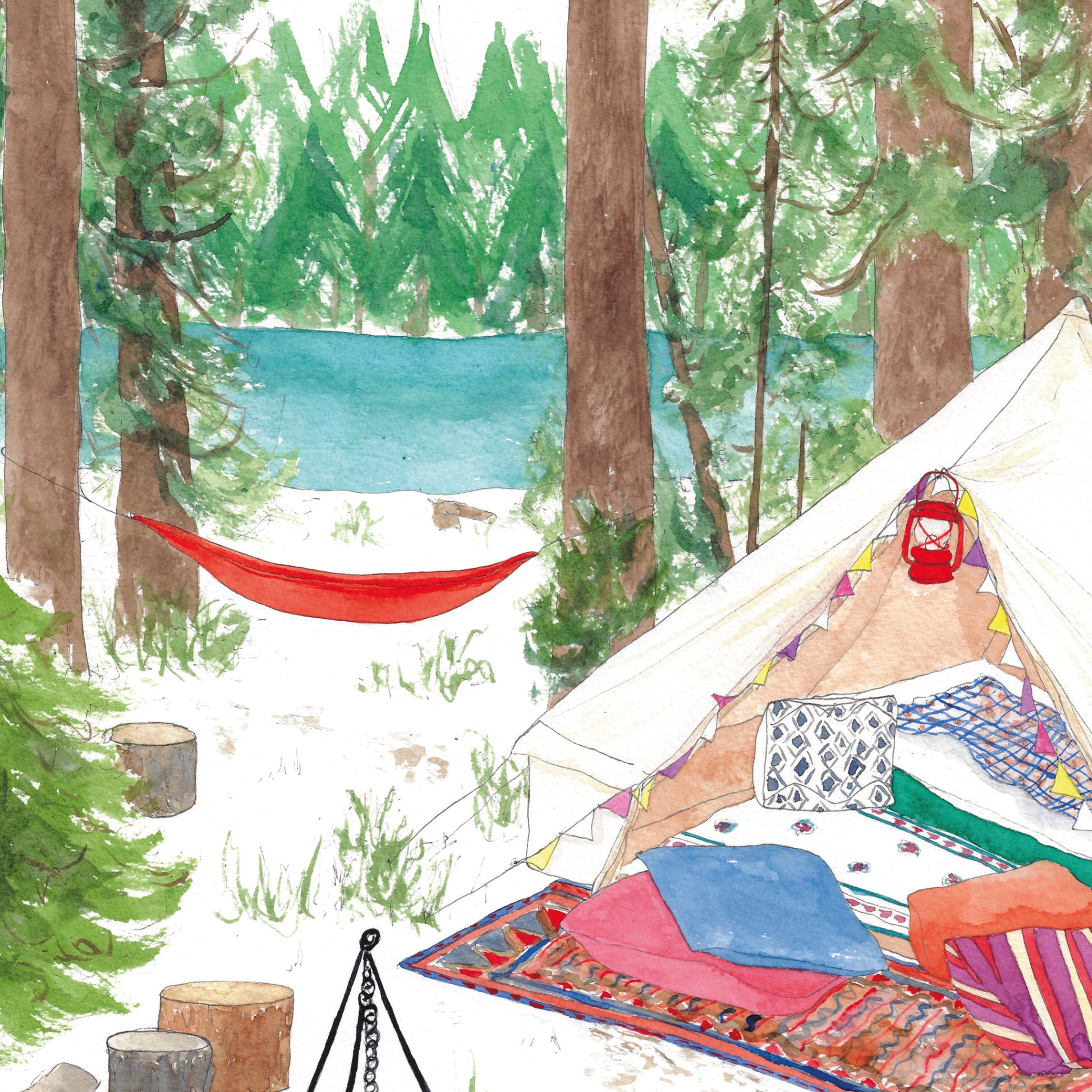 camping meier Camping in Canada Art Print – Sally Meier