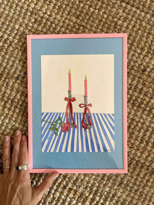 Framed Original Candles Painting