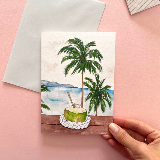 Tropical Coconut Drink Card
