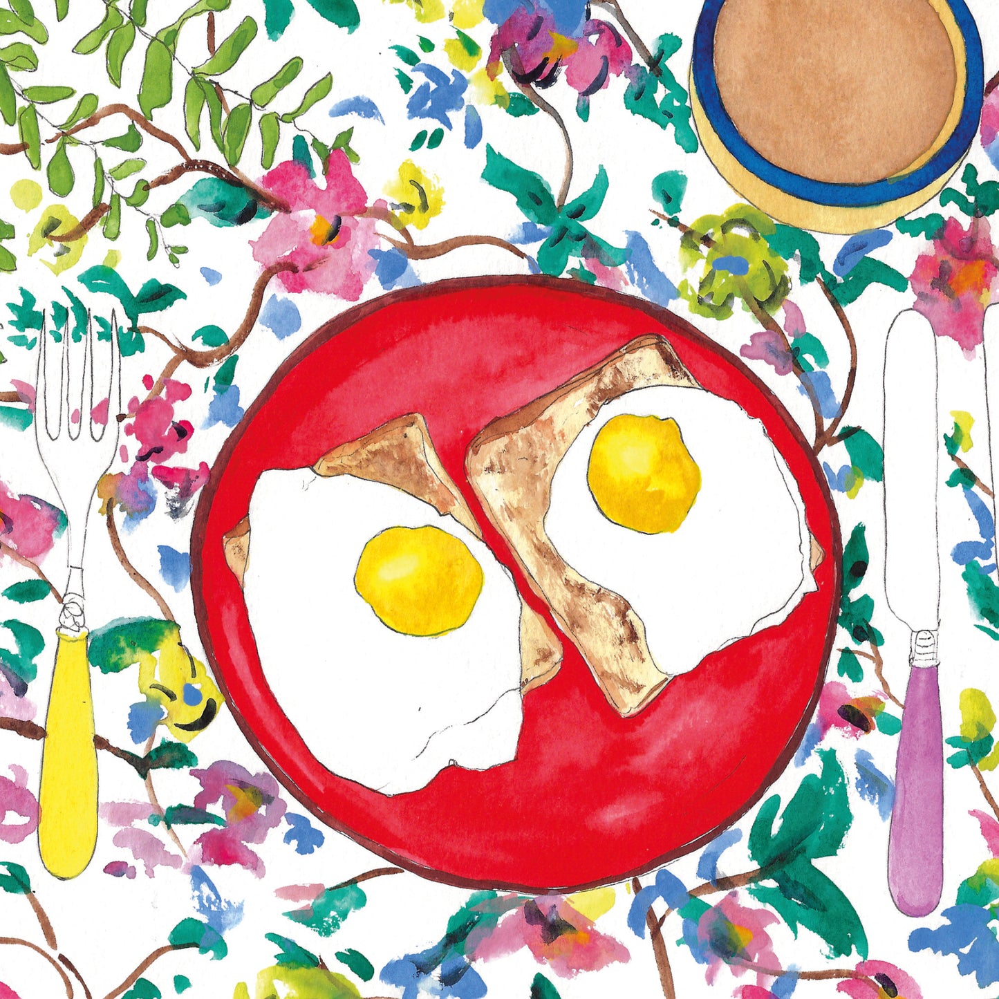 Eggs on Plate Art Print