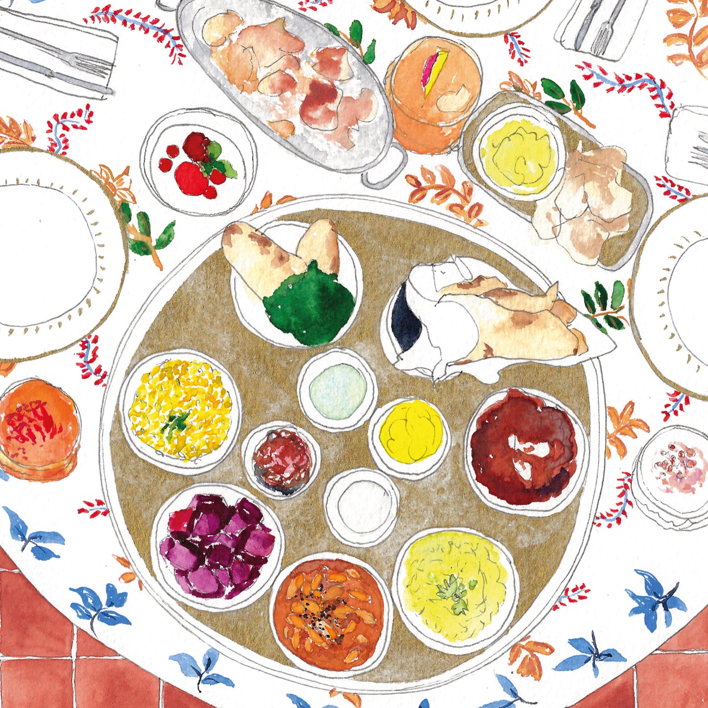 Indian Meal Mini Print