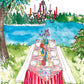 Whimsical Lakeside Outdoor Dining Print