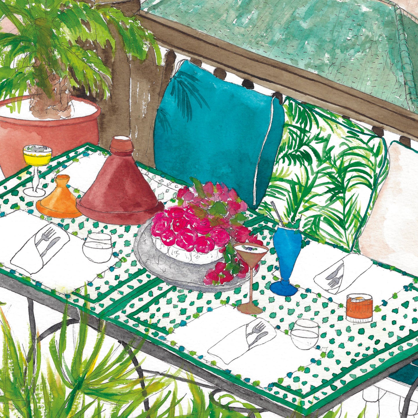 Morocco Hotel Rooftop Print