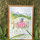 Whimsical Mountain View Outdoor Dining Print