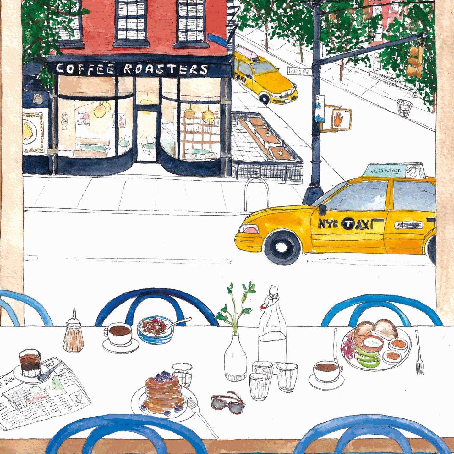 New York Cafe Breakfast Limited Edition Print