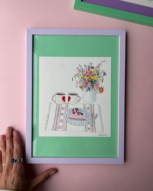 Original Coffee & Cake Painting