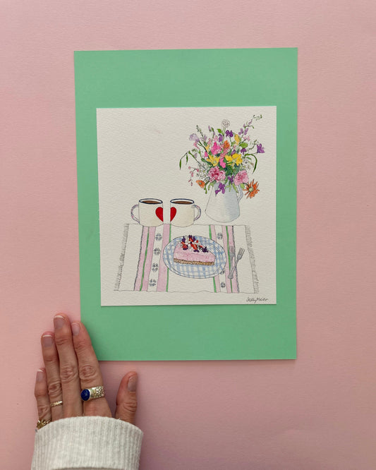 Original Coffee & Cake Painting