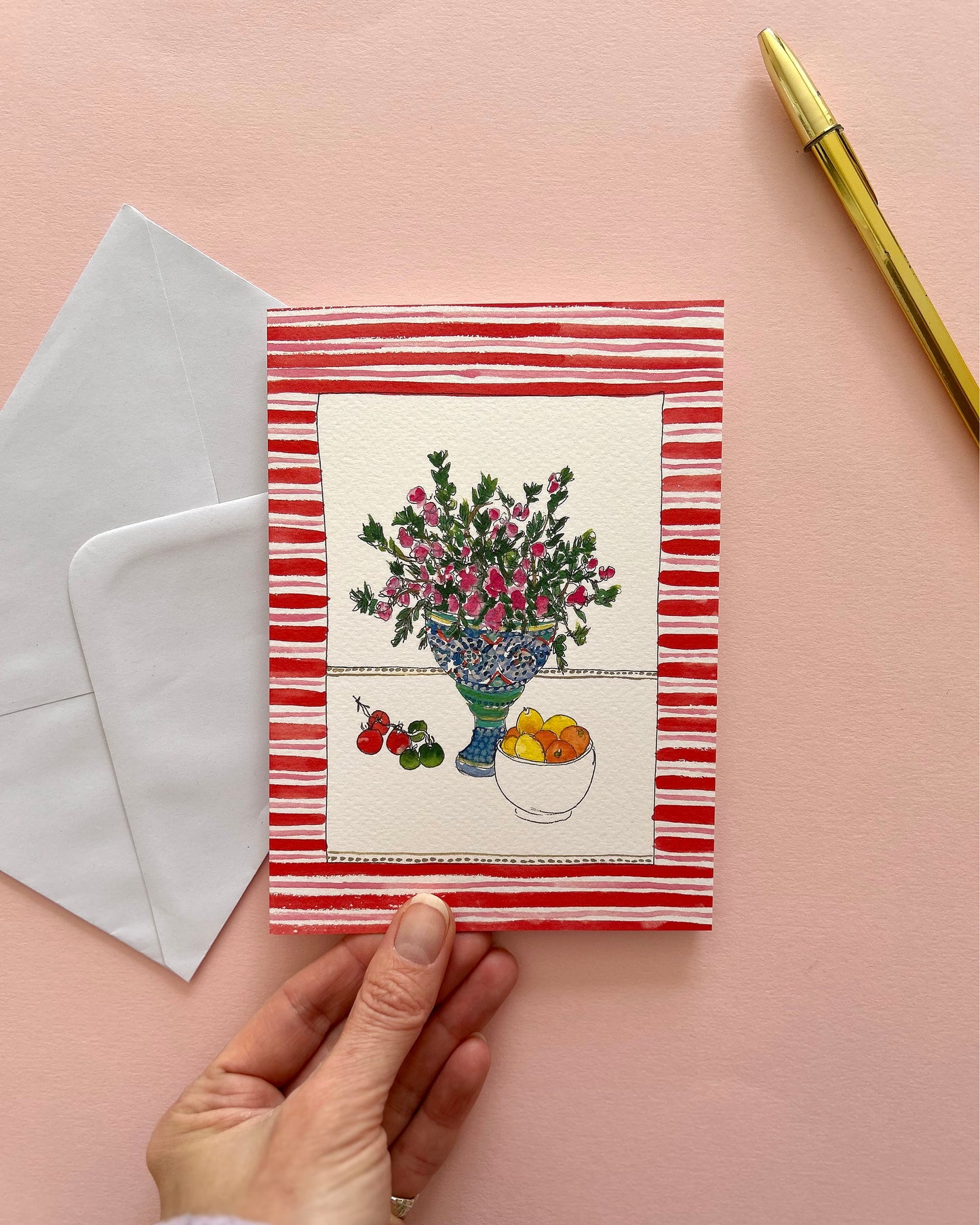 Pink Flowers Card