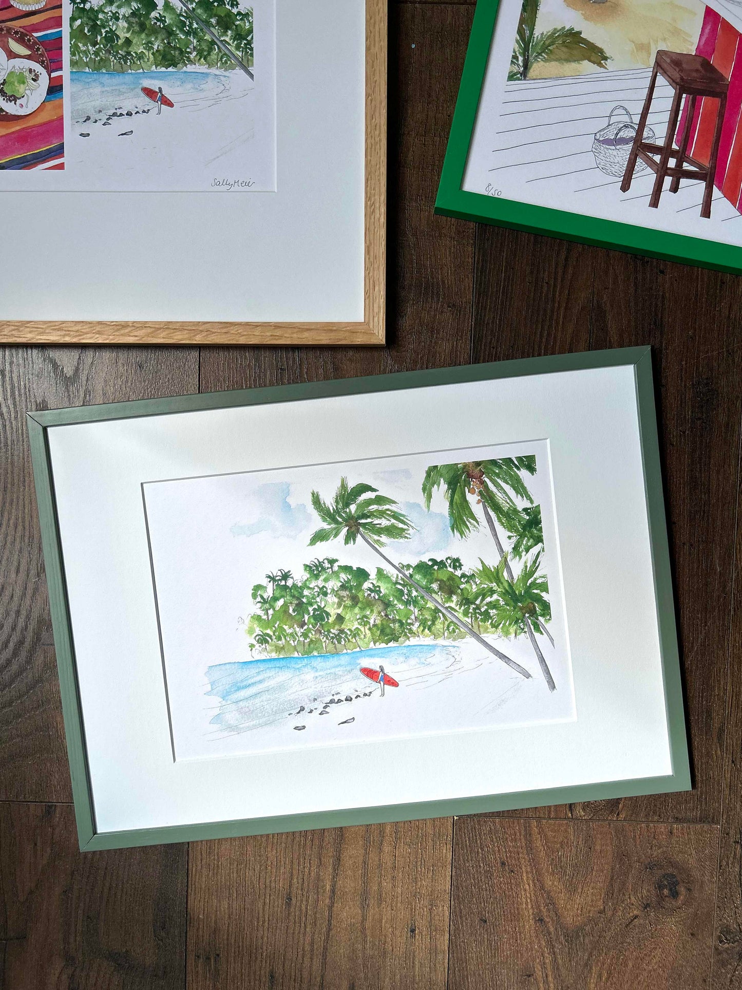 Surfer on the Beach Print