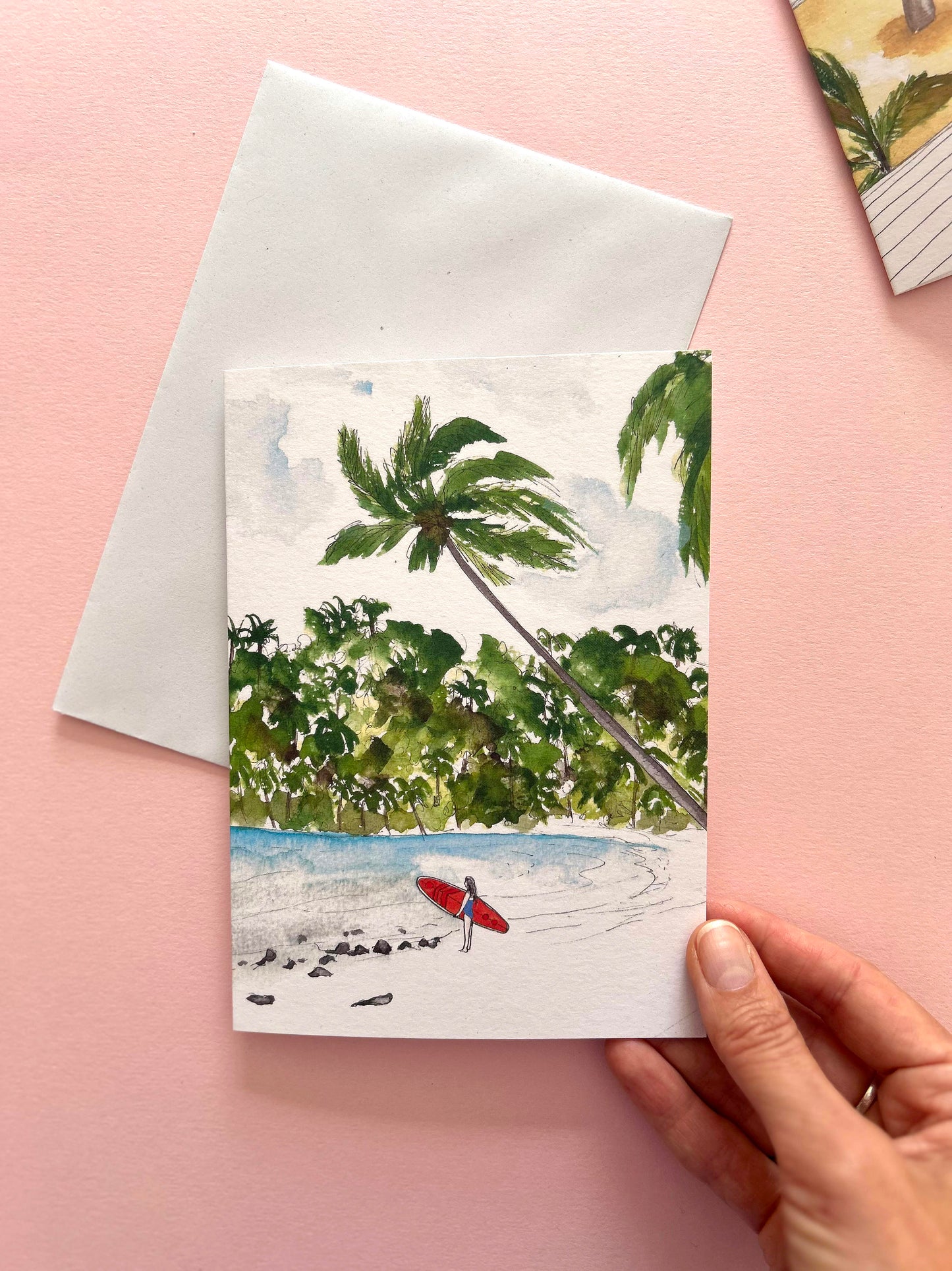 Surfer on the Beach Card