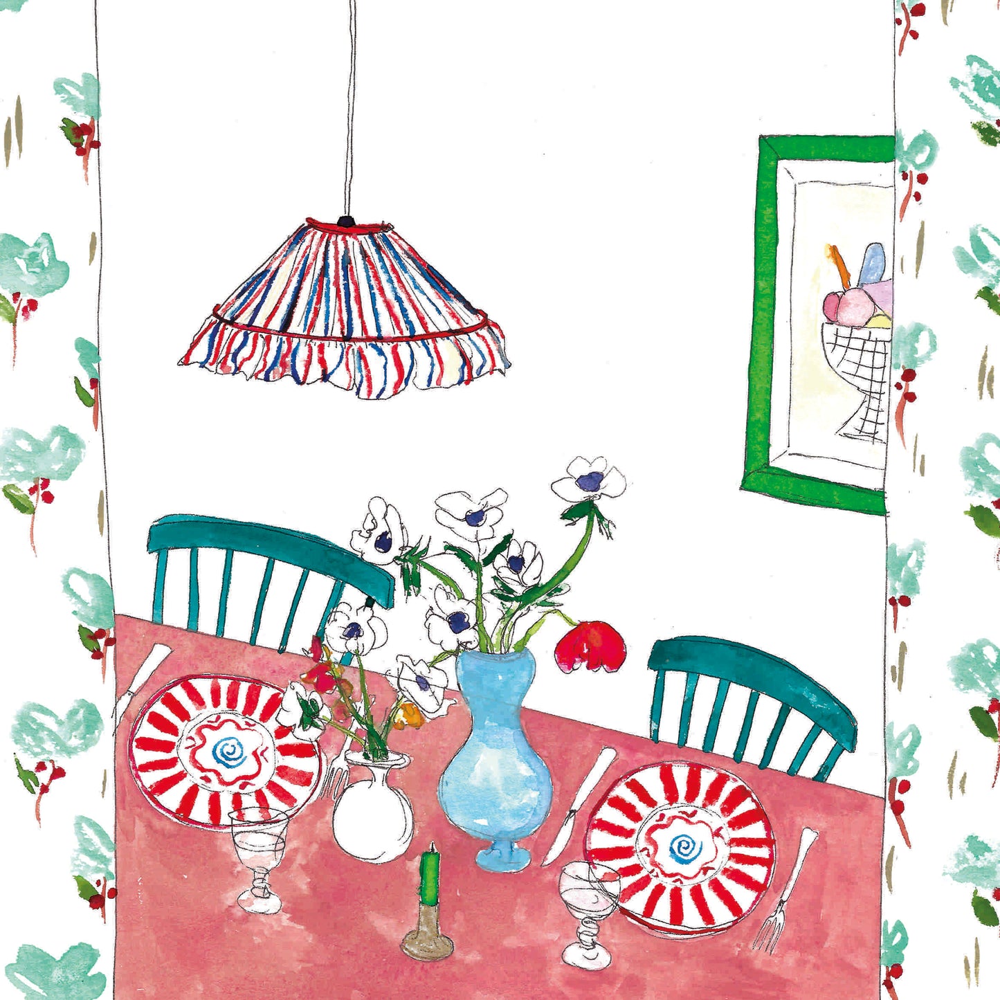 Floral Table for Two Print