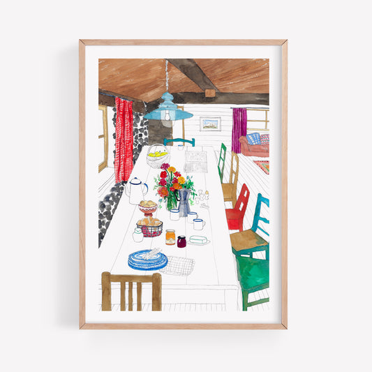 Cabin interior art print