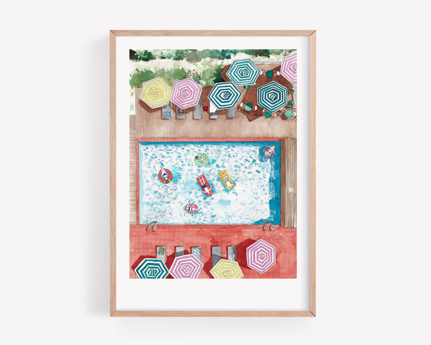 Summer holiday in the pool art print