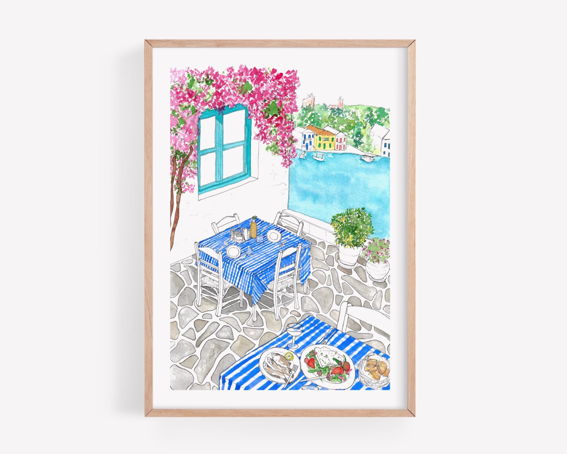 Greek taverna art print