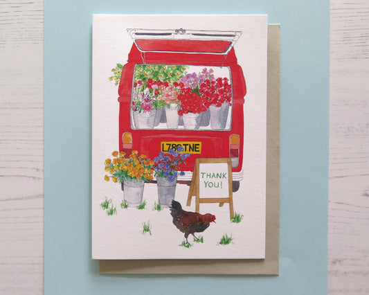 Flower Truck Thank You Card