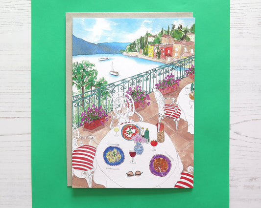 Lunching in Lake Como Card