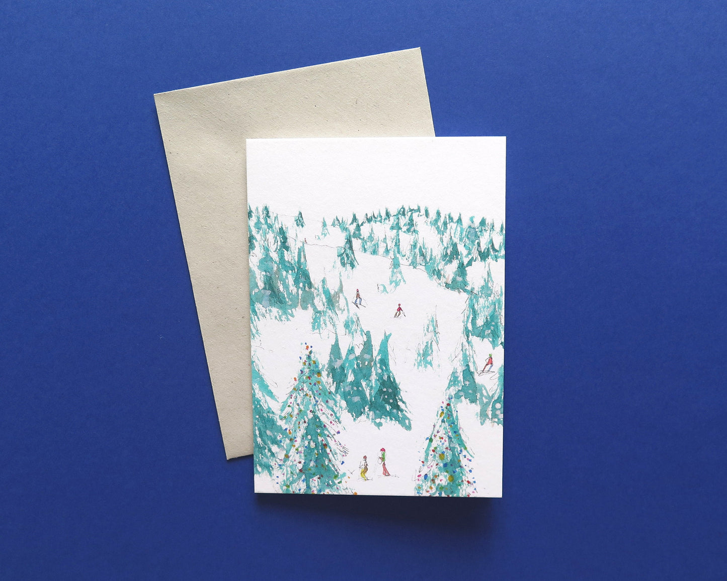 Christmas Skiers Card- 15% OFF 6+