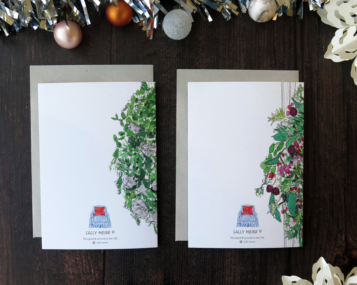 Christmas Ribbon Wreath Card- 15% OFF 6+