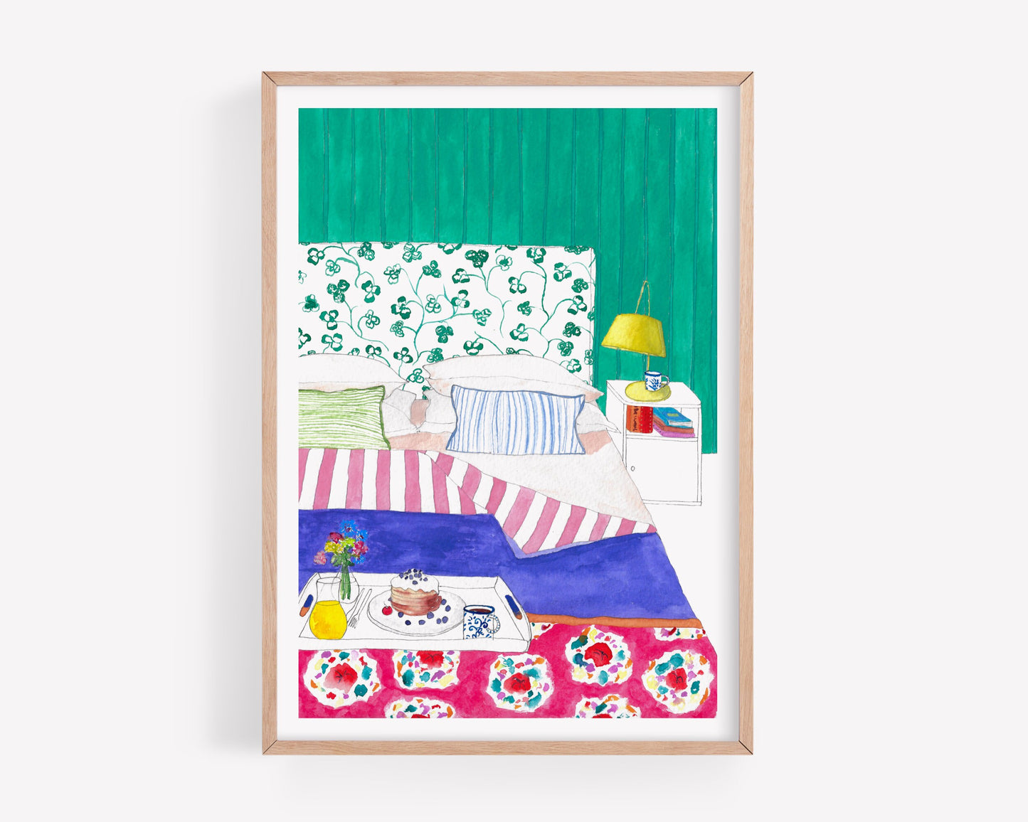 Patterned bedroom art print
