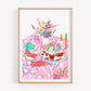 Fun colourful birthday party art print
