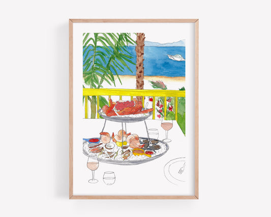 Seafood meal art print