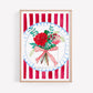 Pretty red table setting art print