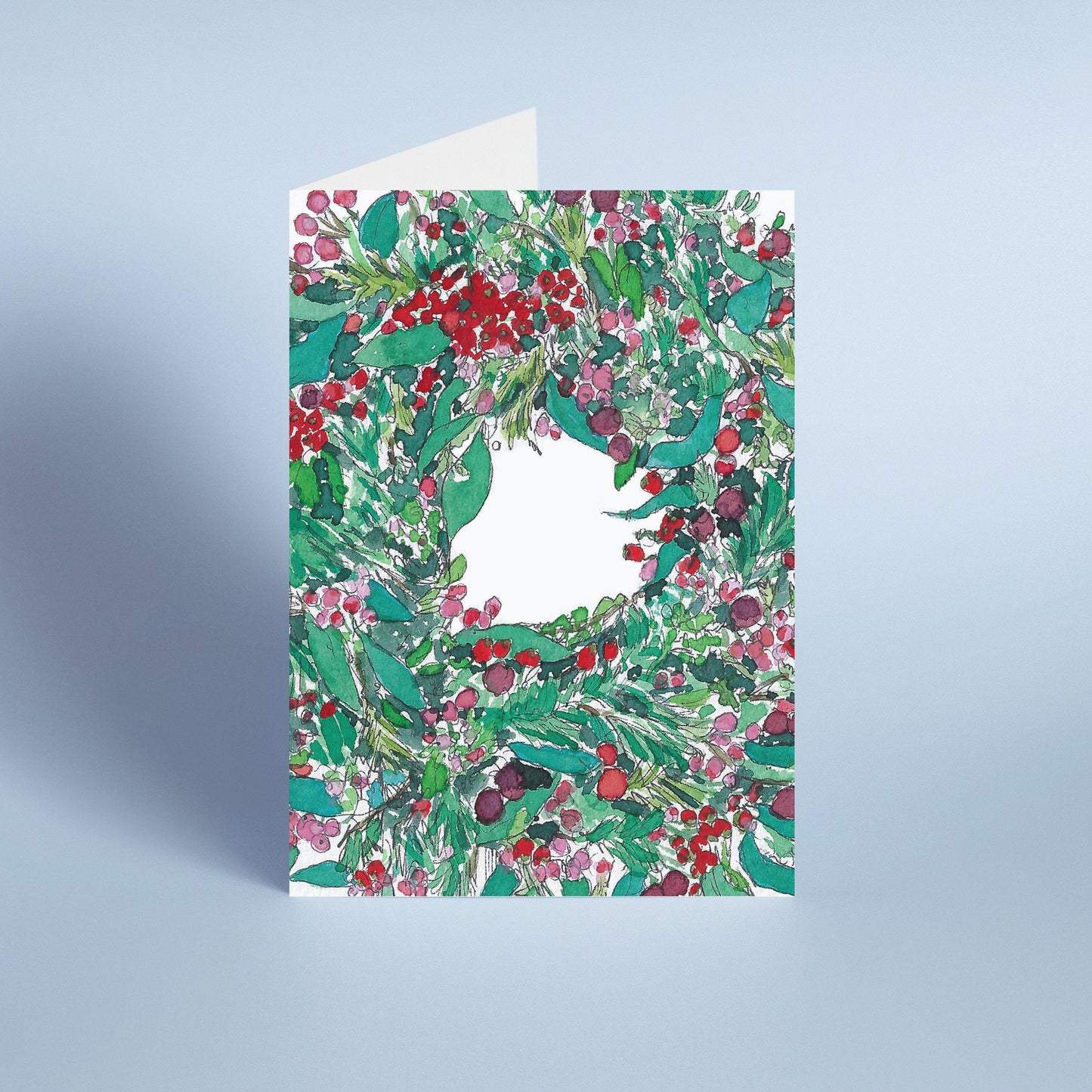 Christmas Berry Wreath Card