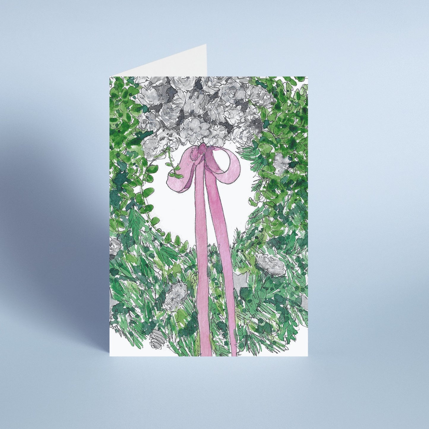 Christmas Ribbon Wreath Card